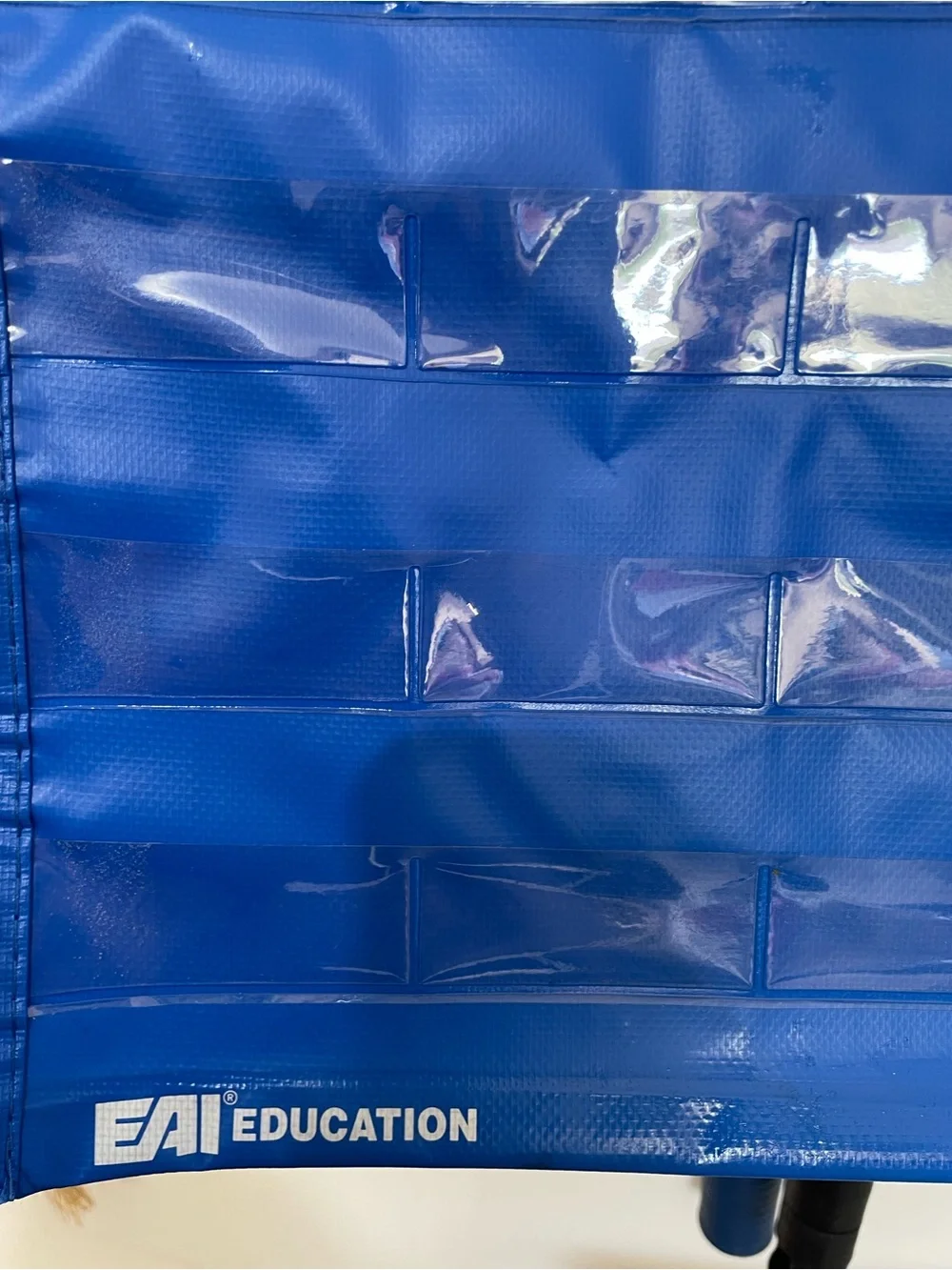 120 Slot Blue Pocket Chart Organizer for Classroom Learning+Pencils & Sharpeners